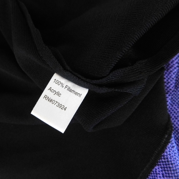 MING WANG Black Purple Knit Cardigan Zebra Knitwear Longline Career Size 2X - Picture 10 of 12